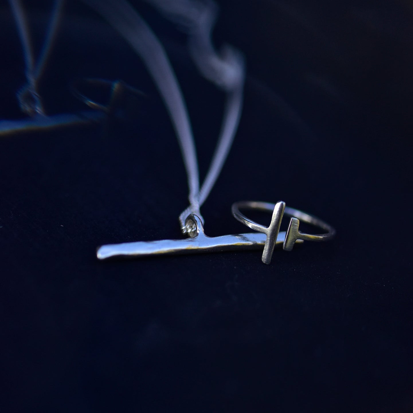 Viiva Ring And Sulava Necklace In Recycled Sterling Silver