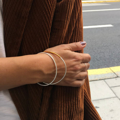 Armband i silver och koppar, handtillverkat i vår verkstad i Stockholm. 