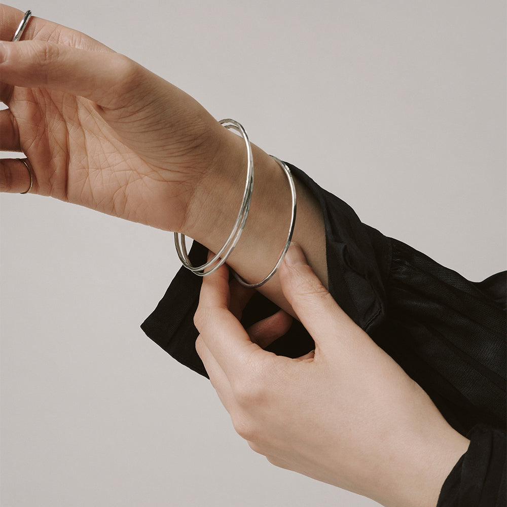 Loop Bangle Bracelet Silver / Brass / Copper