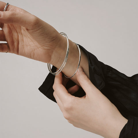 Loop Bangle Bracelet Silver / Brass / Copper