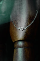 Minna feminist symbol necklace. Made in Stockholm recycled silver