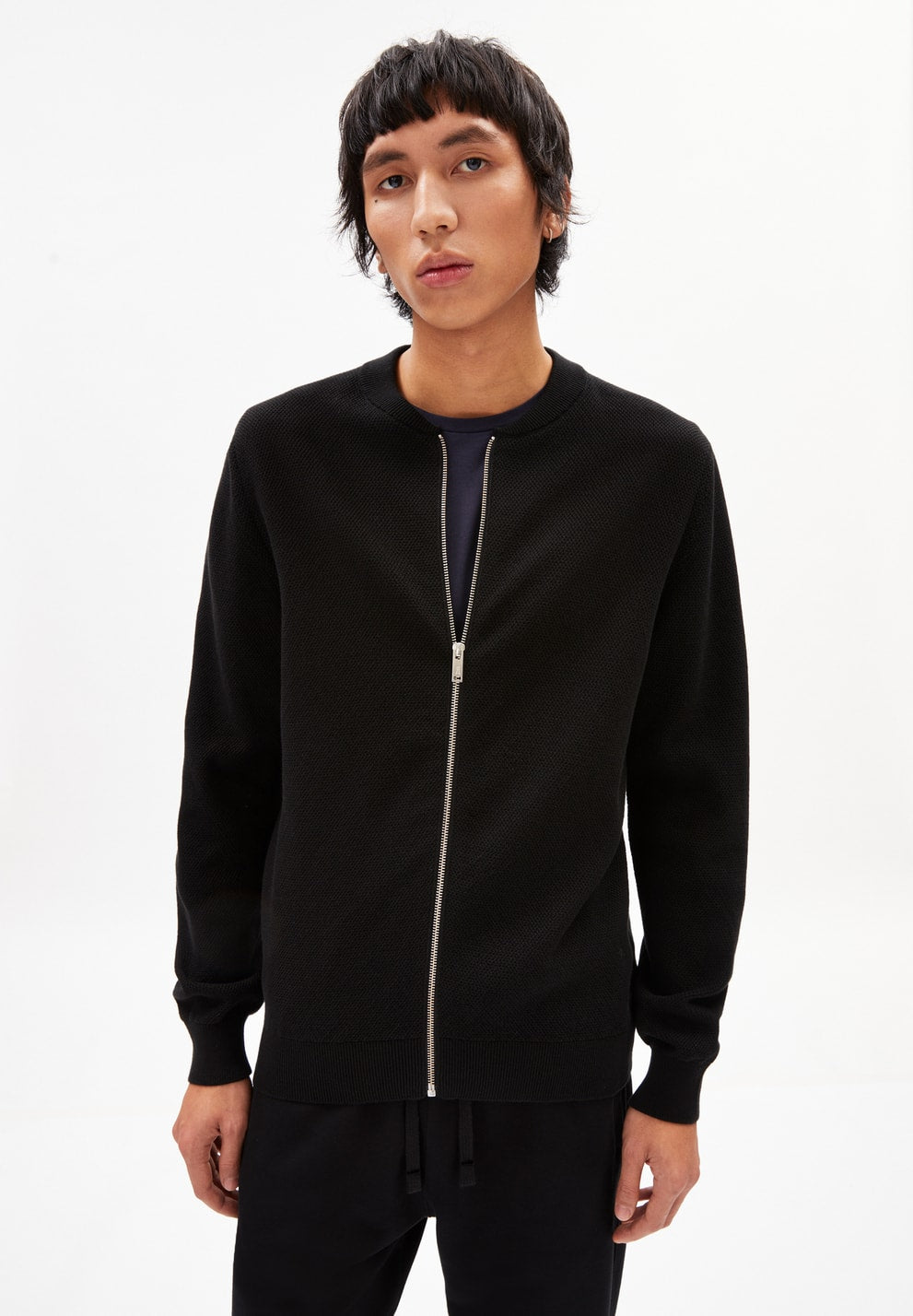 Aagadi Knit Cardigan Black Organic Cotton