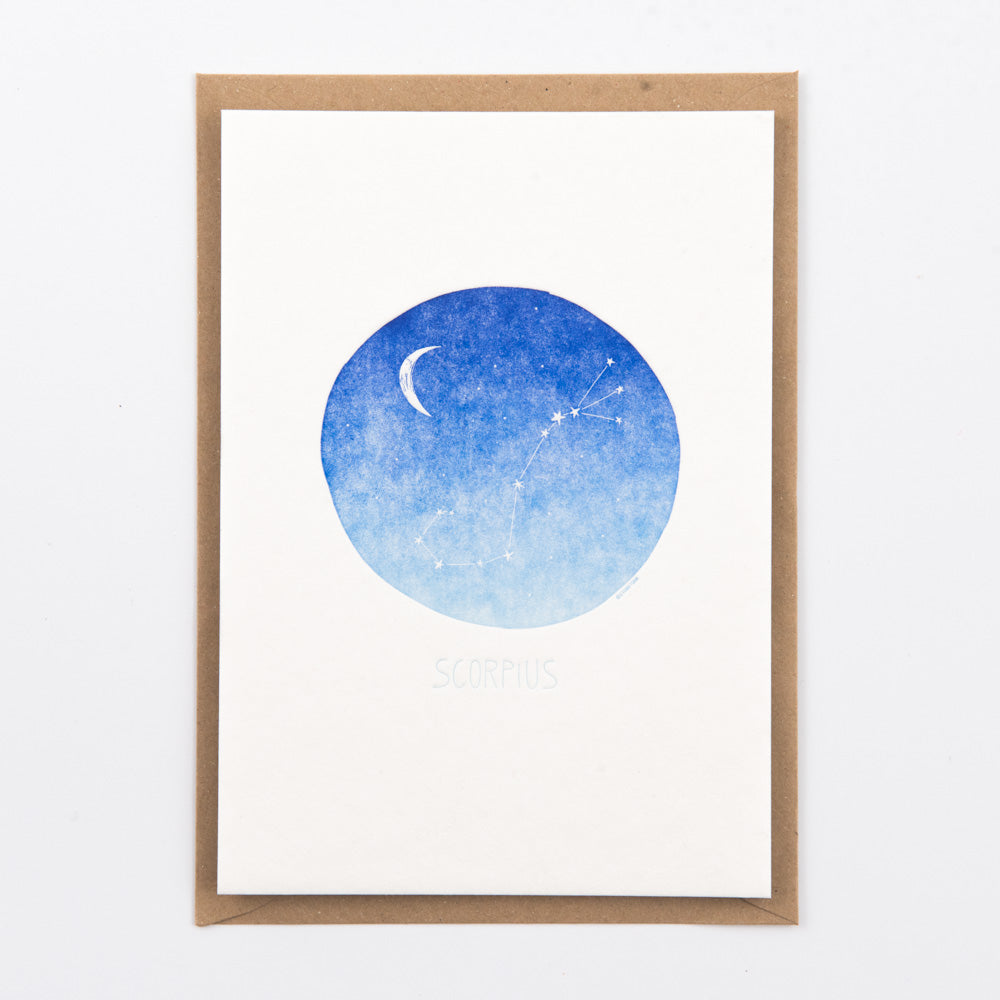 Zodiac Sign  - Letterpress Card