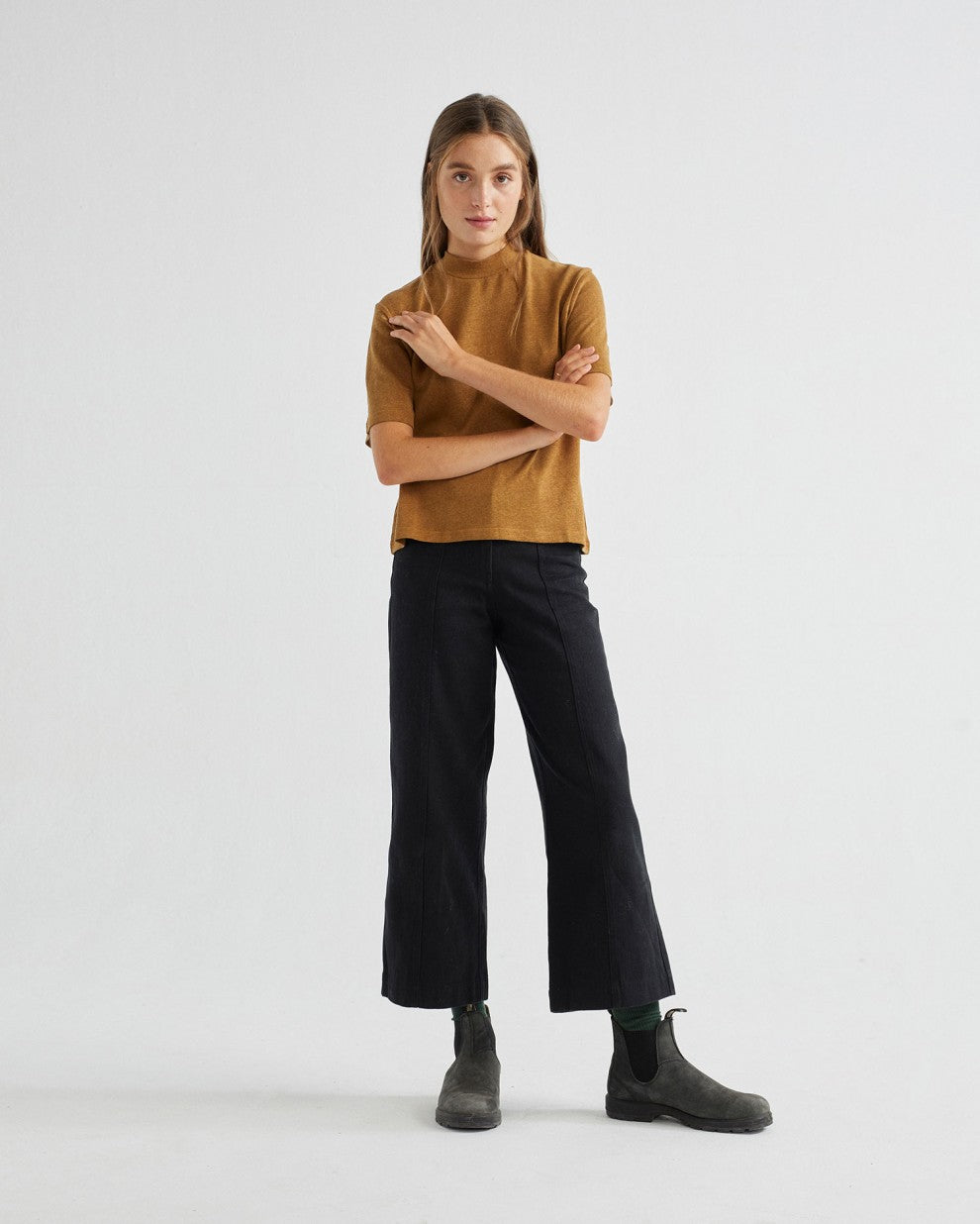 Dark Green Hemp + Organic Cotton Aidin T-Shirt