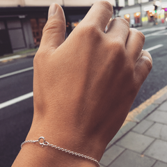 Pyöreä Hammered Circle Bracelet Silver