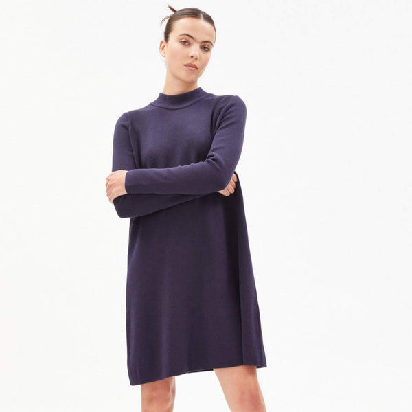FRIADAA Night Sky Blue Knitted Dress Organic Cotton Size S