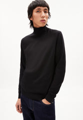 Glaan Knitted Turtleneck Sweater Black Organic Cotton