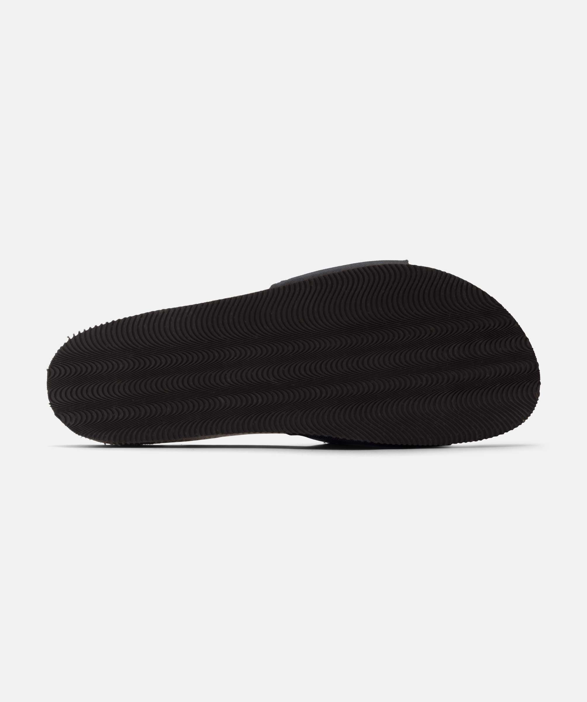 Slide Sandal In Organic Black Canvas & Cork - Sizes 36-42