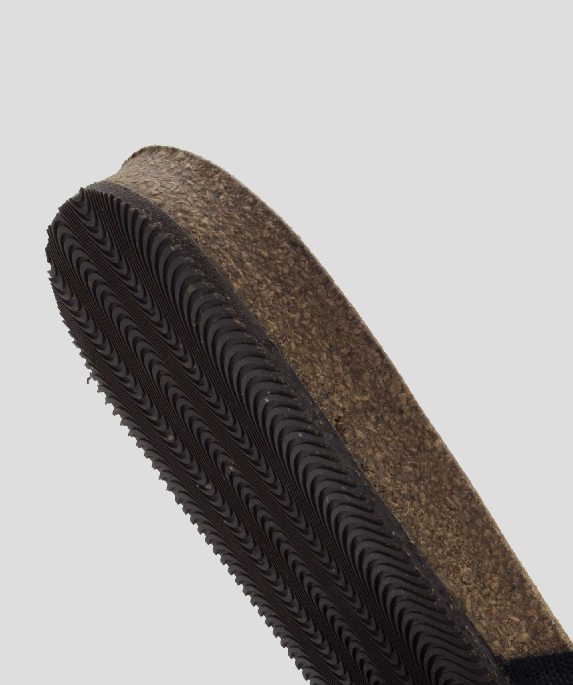 Slide Sandal In Organic Black Canvas & Cork - Sizes 36-42