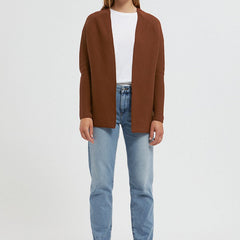 Maashaa Brown Knitted Cardigan in Organic Cotton Size L