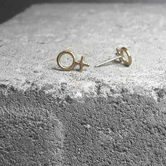 Minna Tiny Feminist Earring Silver or Bronze