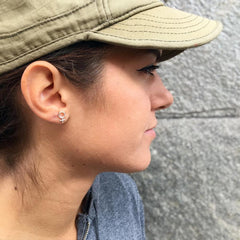 Minna Tiny Feminist Earring Silver or Bronze