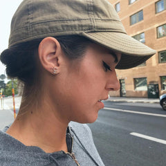 Minna Tiny Feminist Earring Silver or Bronze