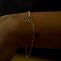 Peace Sign No.1 Charm Bracelet Silver or Bronze