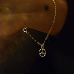 Peace Sign No.1 Charm Bracelet Silver or Bronze