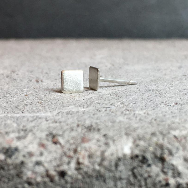 Square Earrings golden brass or silver